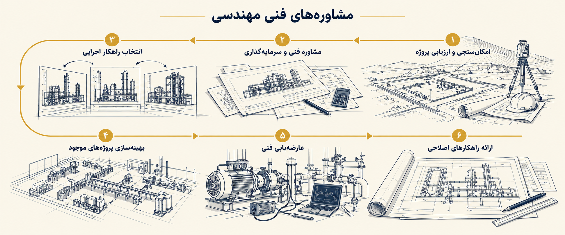 نمایش تصویری مسیر خدمات مهندسی